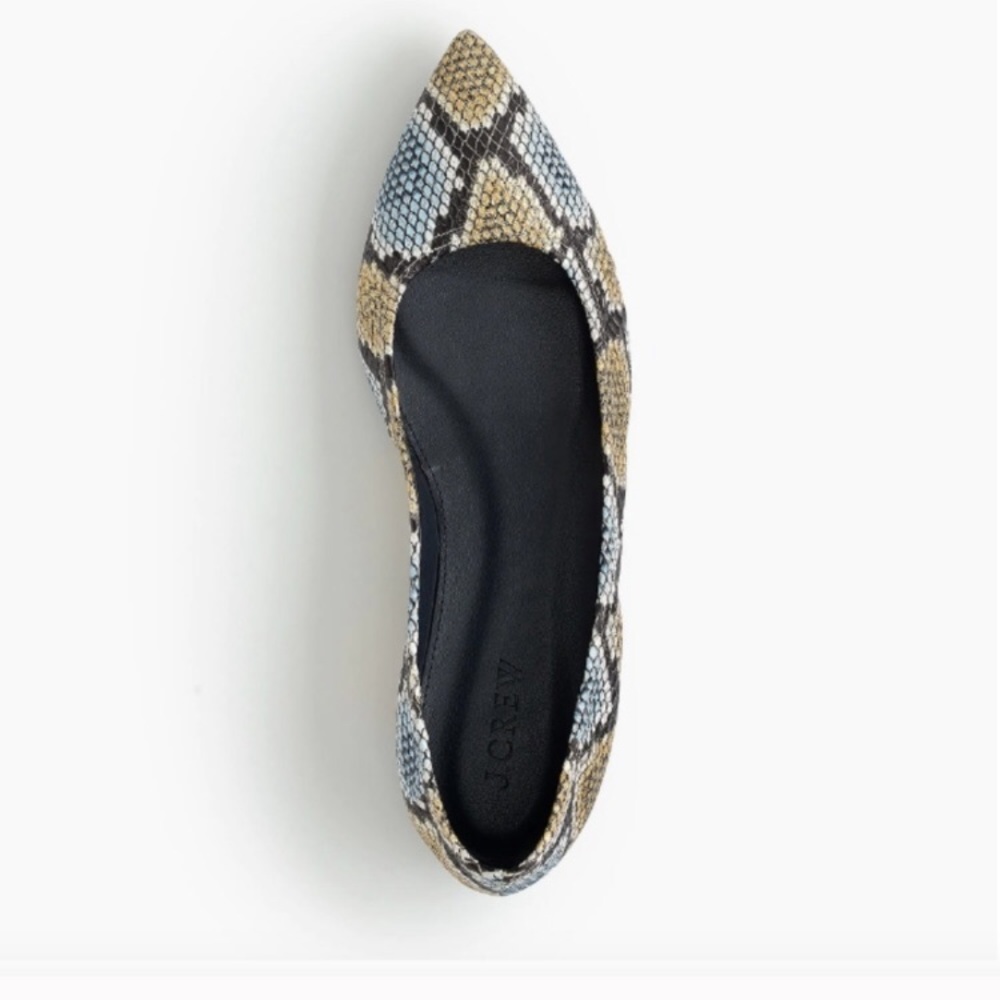 NWT J. Crew Lottie flats in snakeskin-printed - Picture 3 of 8